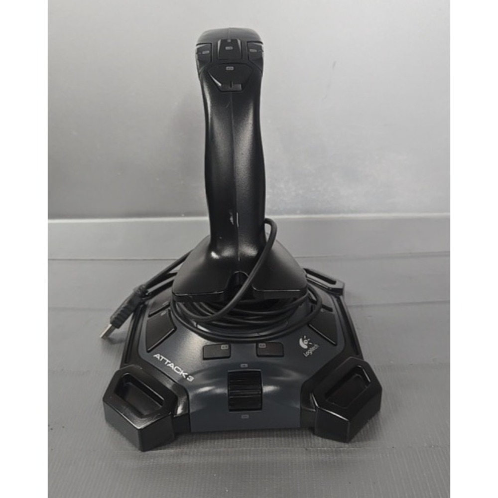 Logitech Attack 3 J-UJ18 ATK3 Joystick Paddle Flight Simulator PC USB Wired